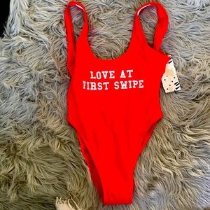 Beautiful red one piece bathing suit